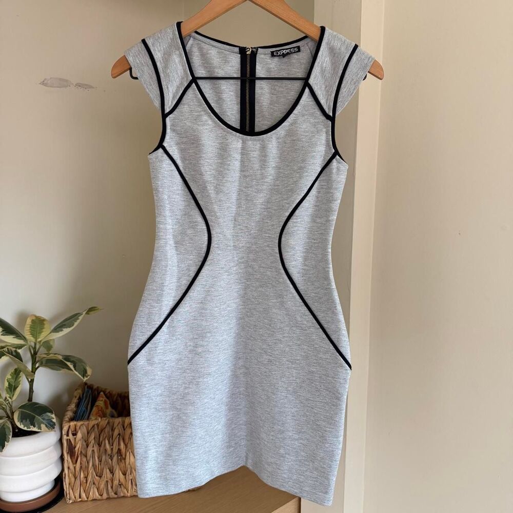 Express Heather Grey Bodycon Mini Dress size 0 EUC